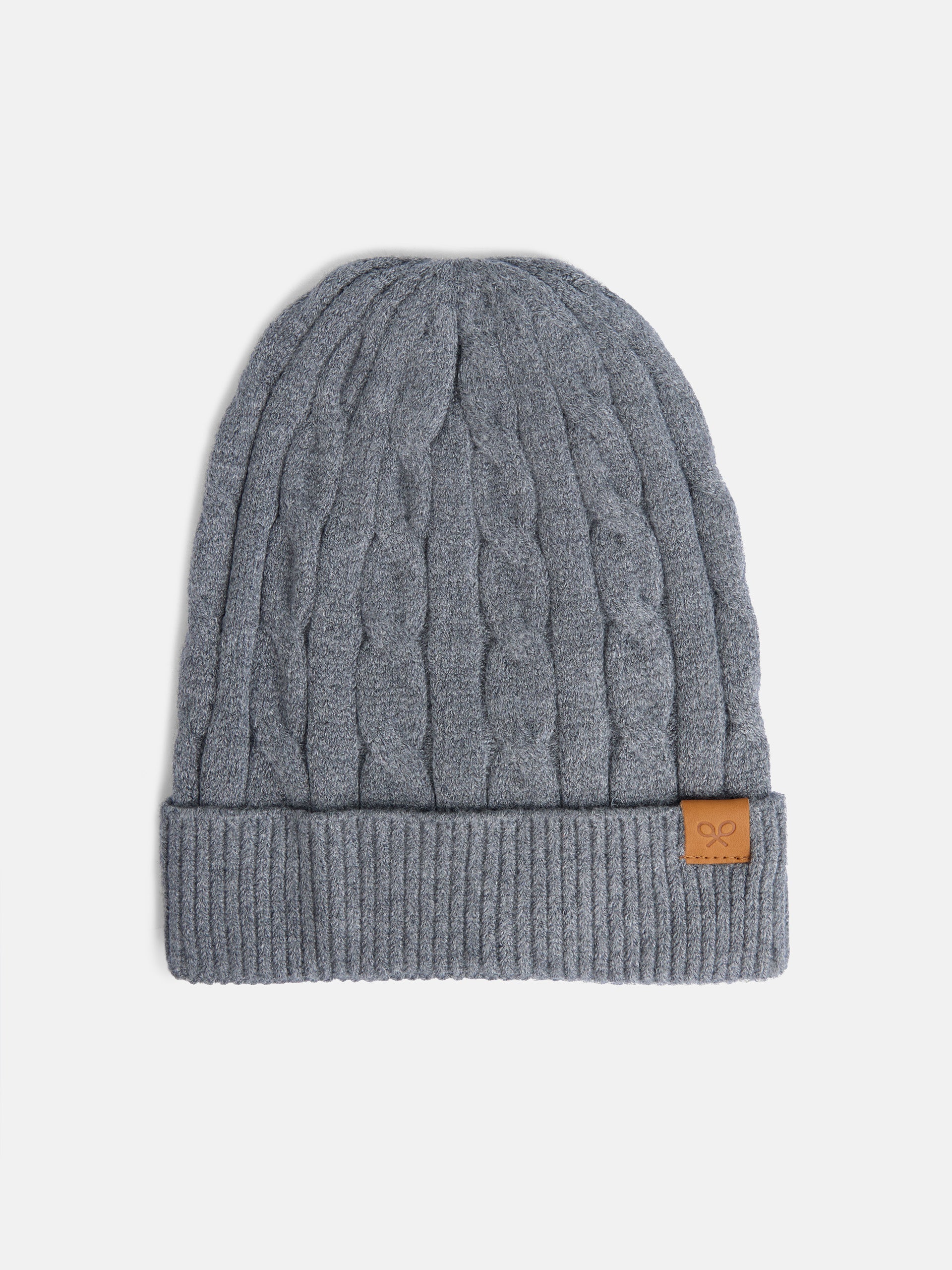 Gorro punto ochos detalle gris 