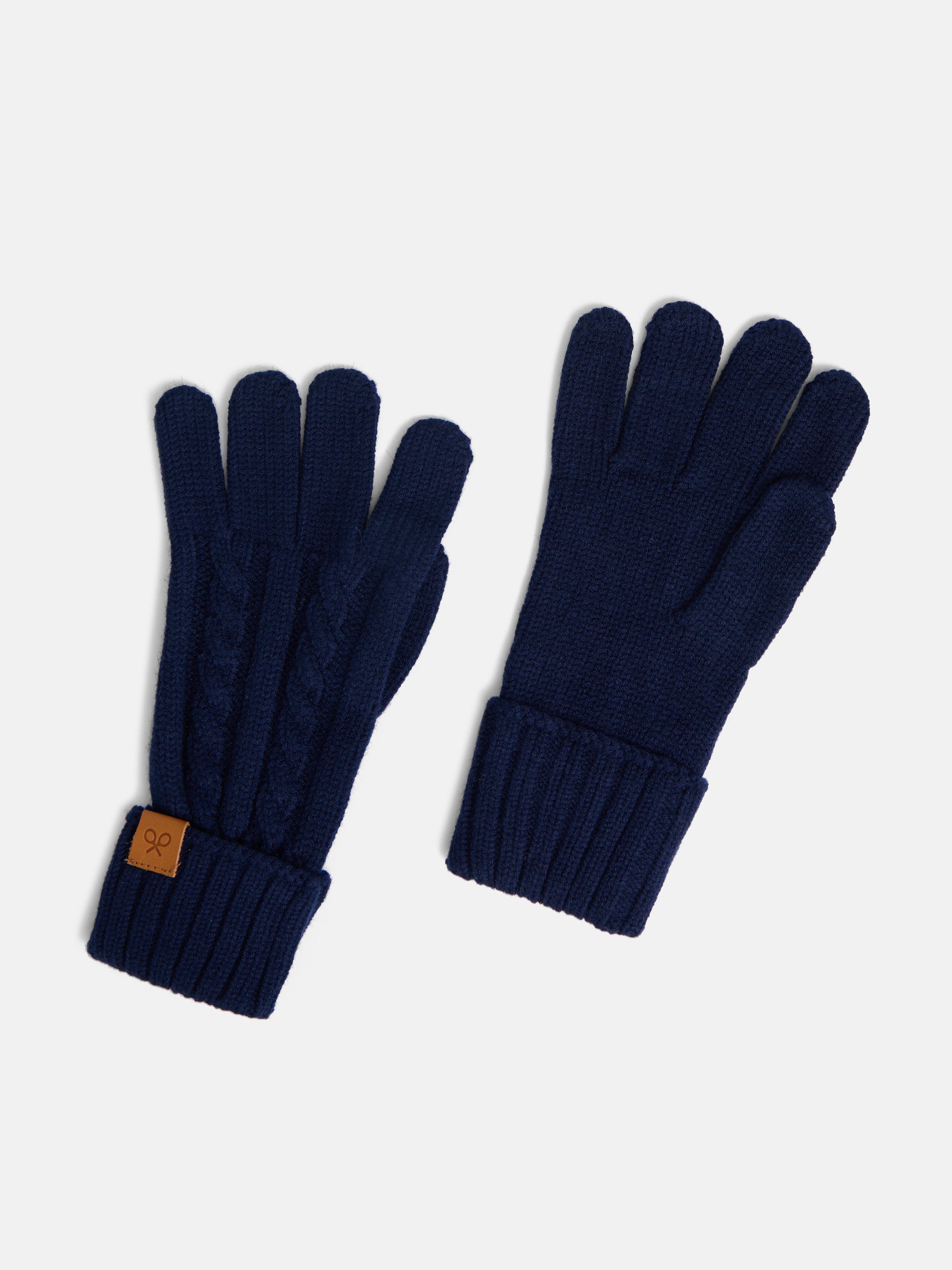 Guantes punto ochos detalle azul marino 