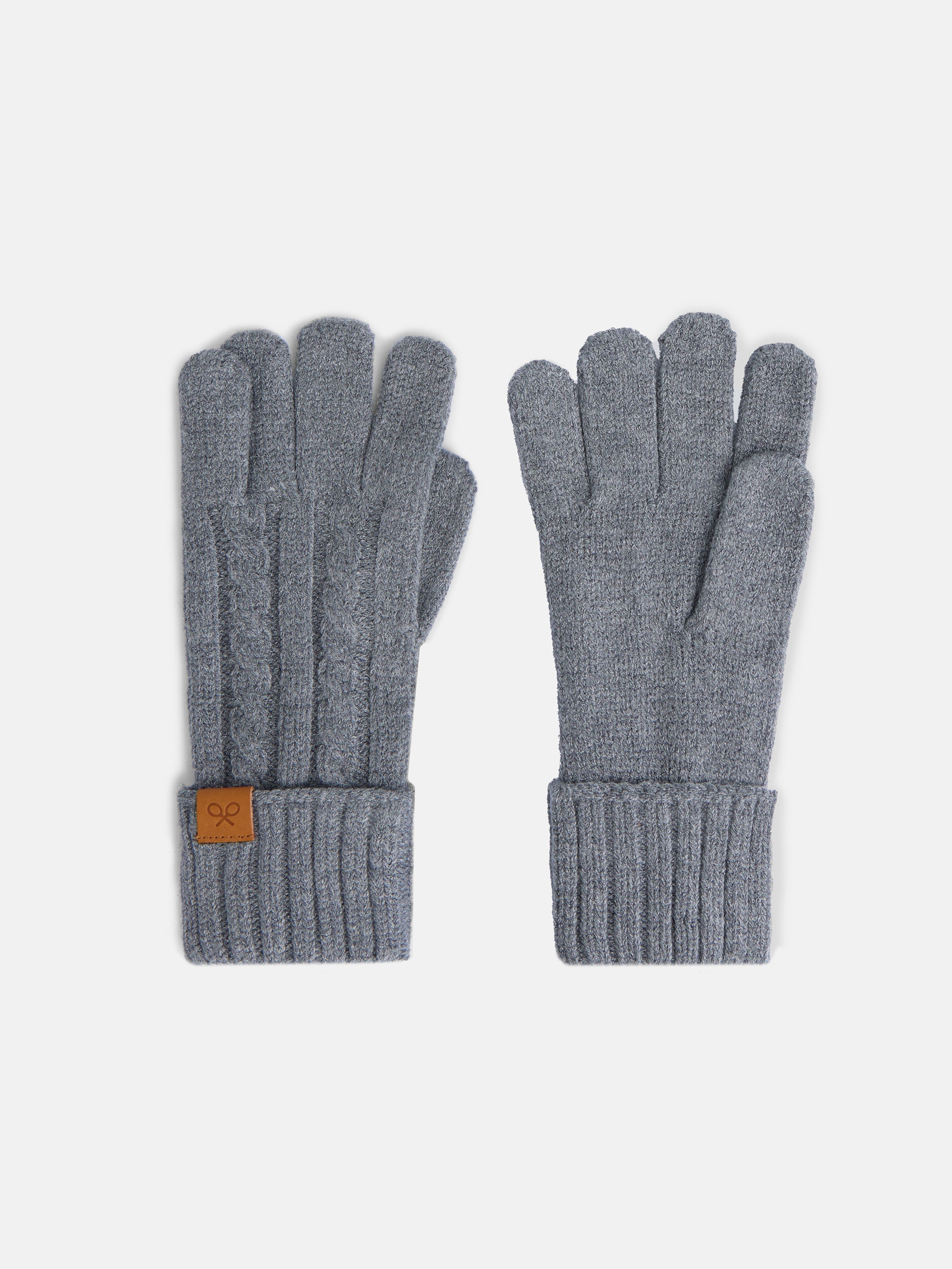 Guantes punto ochos detalle gris 