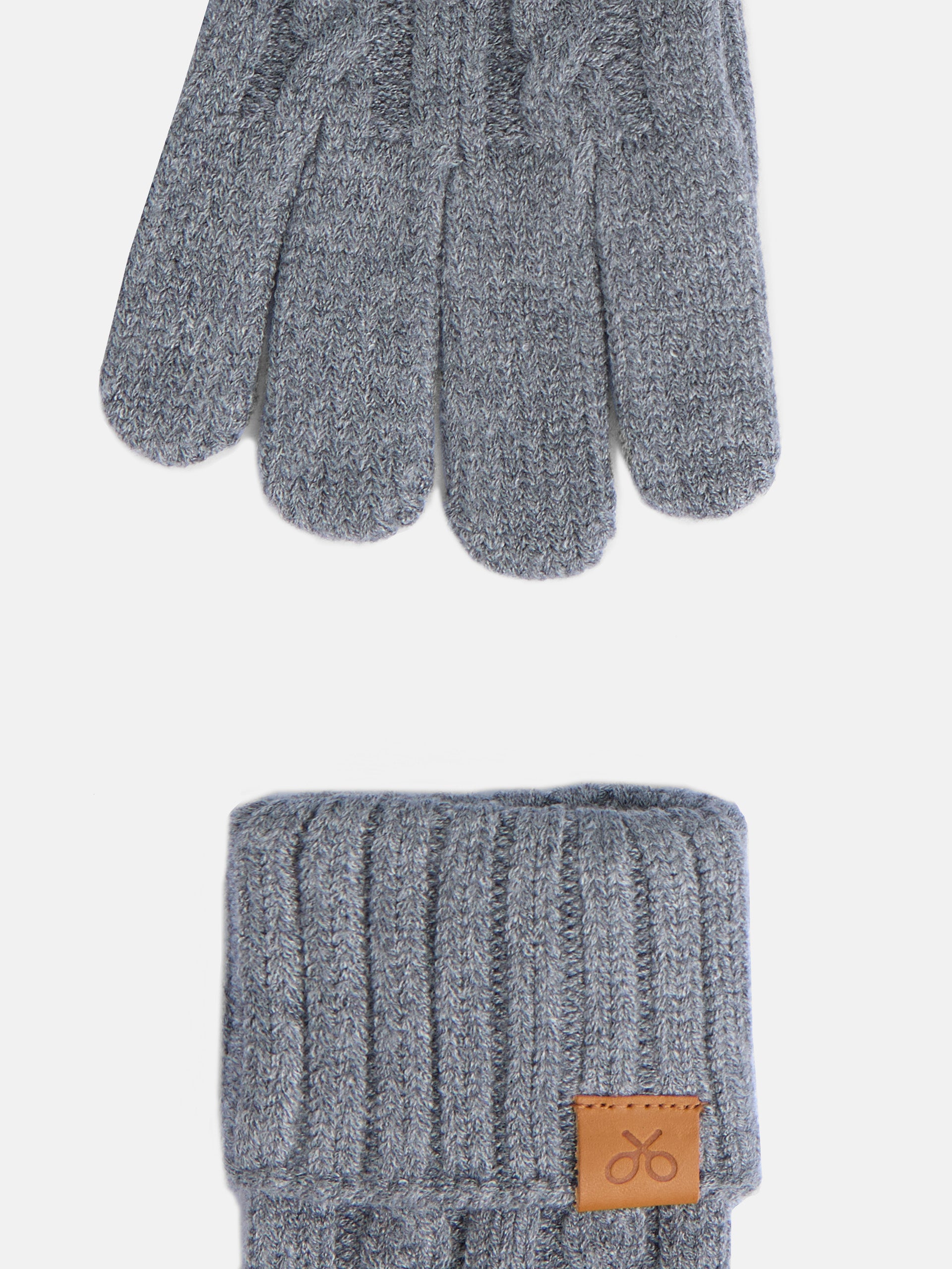 Guantes punto ochos detalle gris 