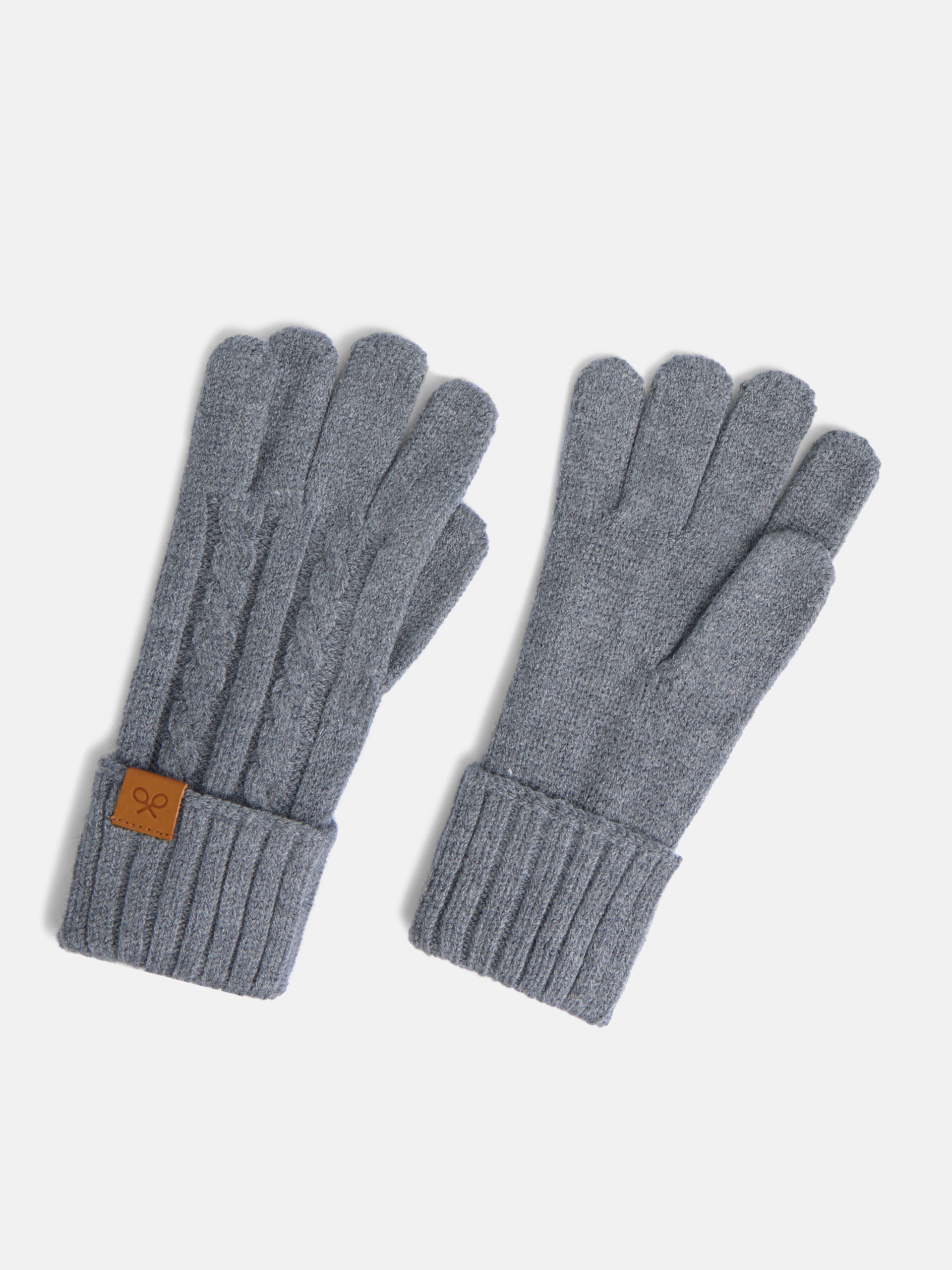 Guantes punto ochos detalle gris 