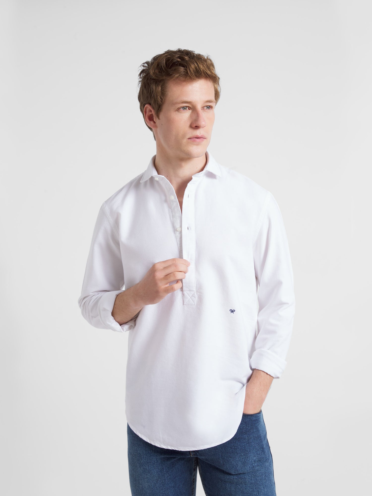 Polera sport oxford blanca